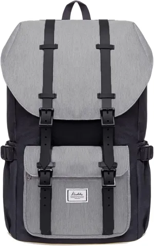 KAUKKO Travel Laptop Backpack Outdoor Rucksack Causal backpack Fits 15.6"(Nylon Blackgrey)