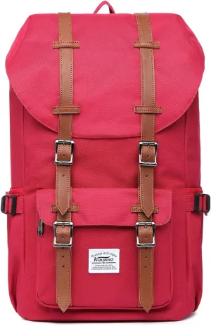 KAUKKO Travel Laptop Backpack Outdoor Rucksack Causal backpack Fits 15.6"(Nylon Red)
