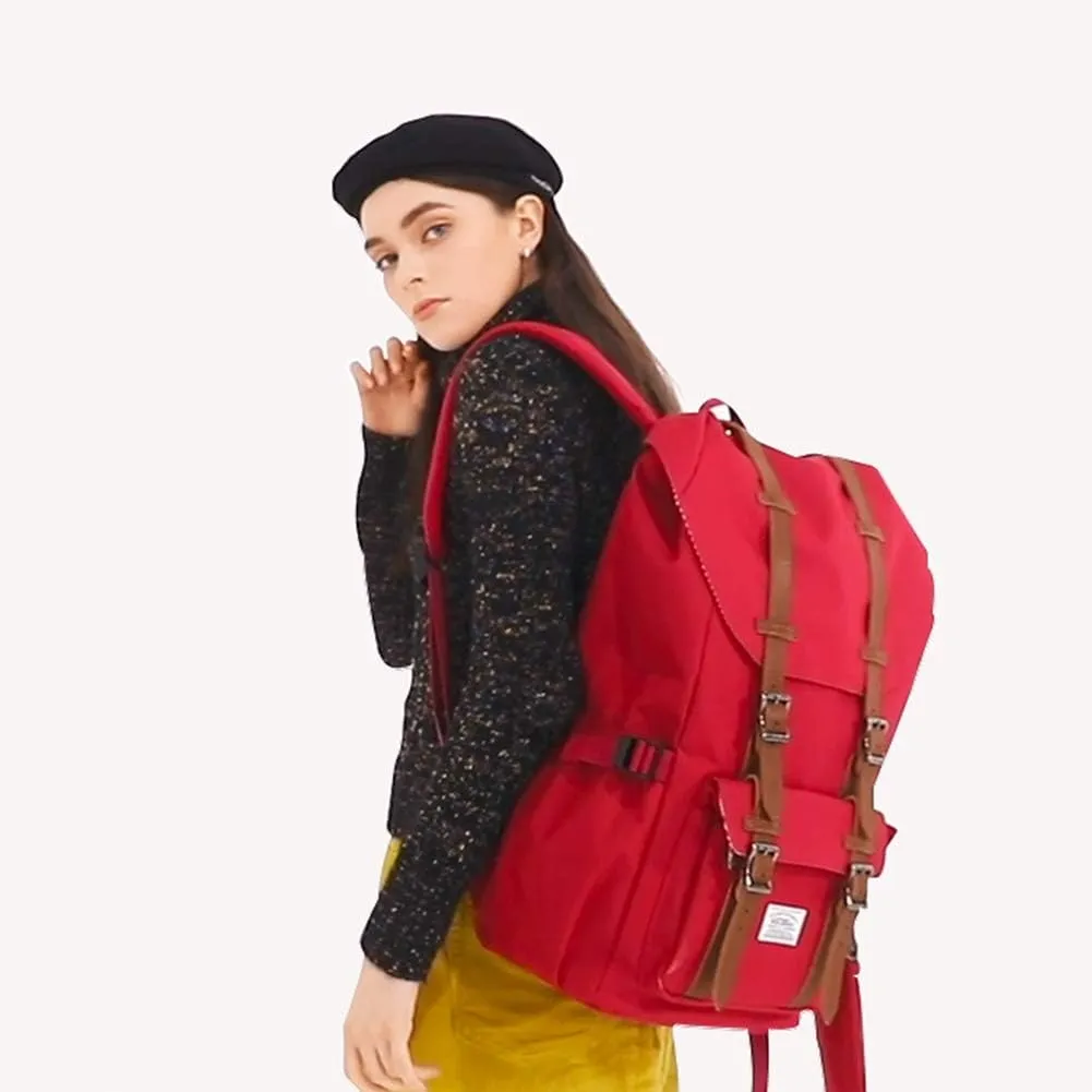 KAUKKO Travel Laptop Backpack Outdoor Rucksack Causal backpack Fits 15.6"(Nylon Red)