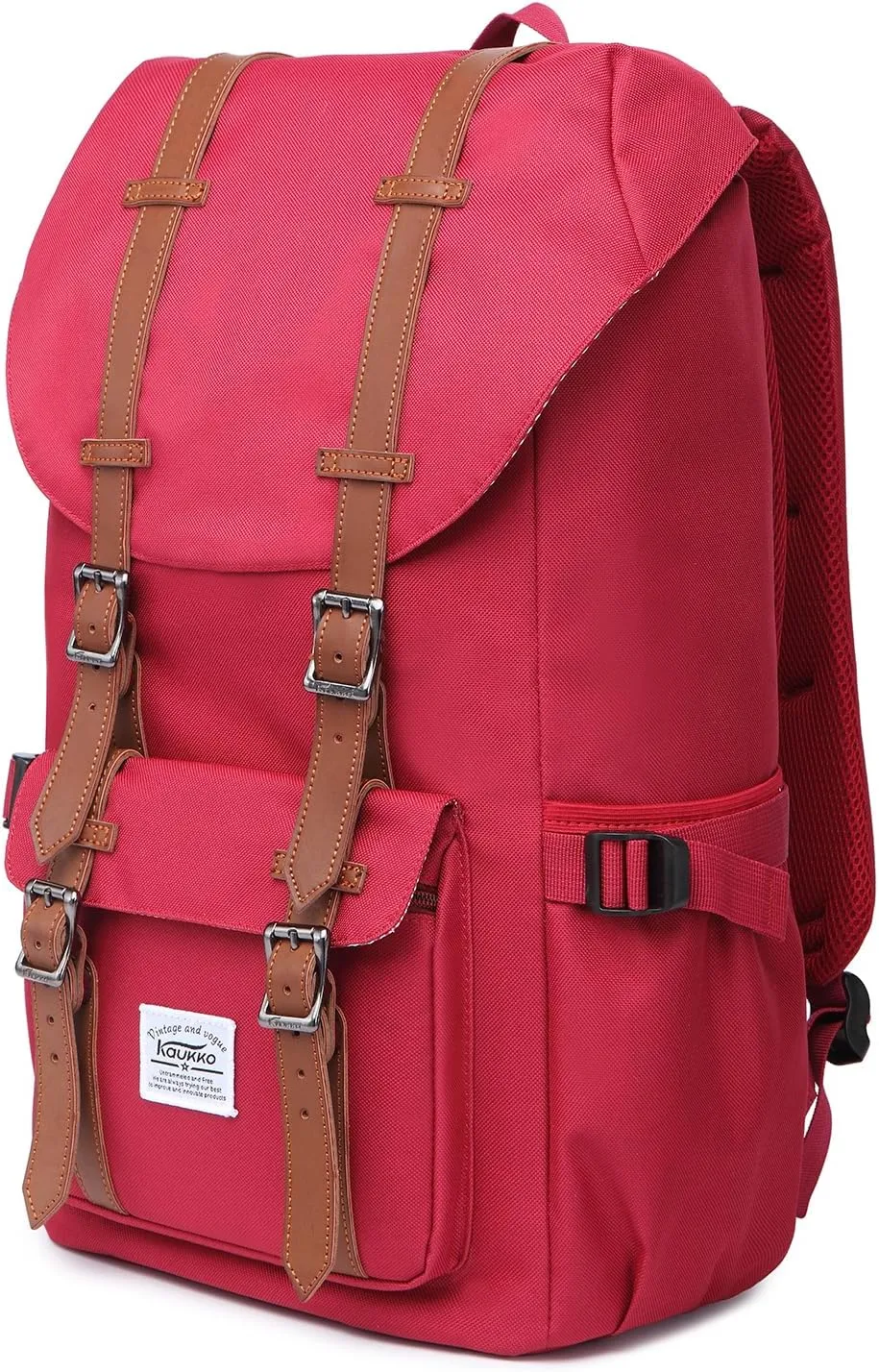 KAUKKO Travel Laptop Backpack Outdoor Rucksack Causal backpack Fits 15.6"(Nylon Red)
