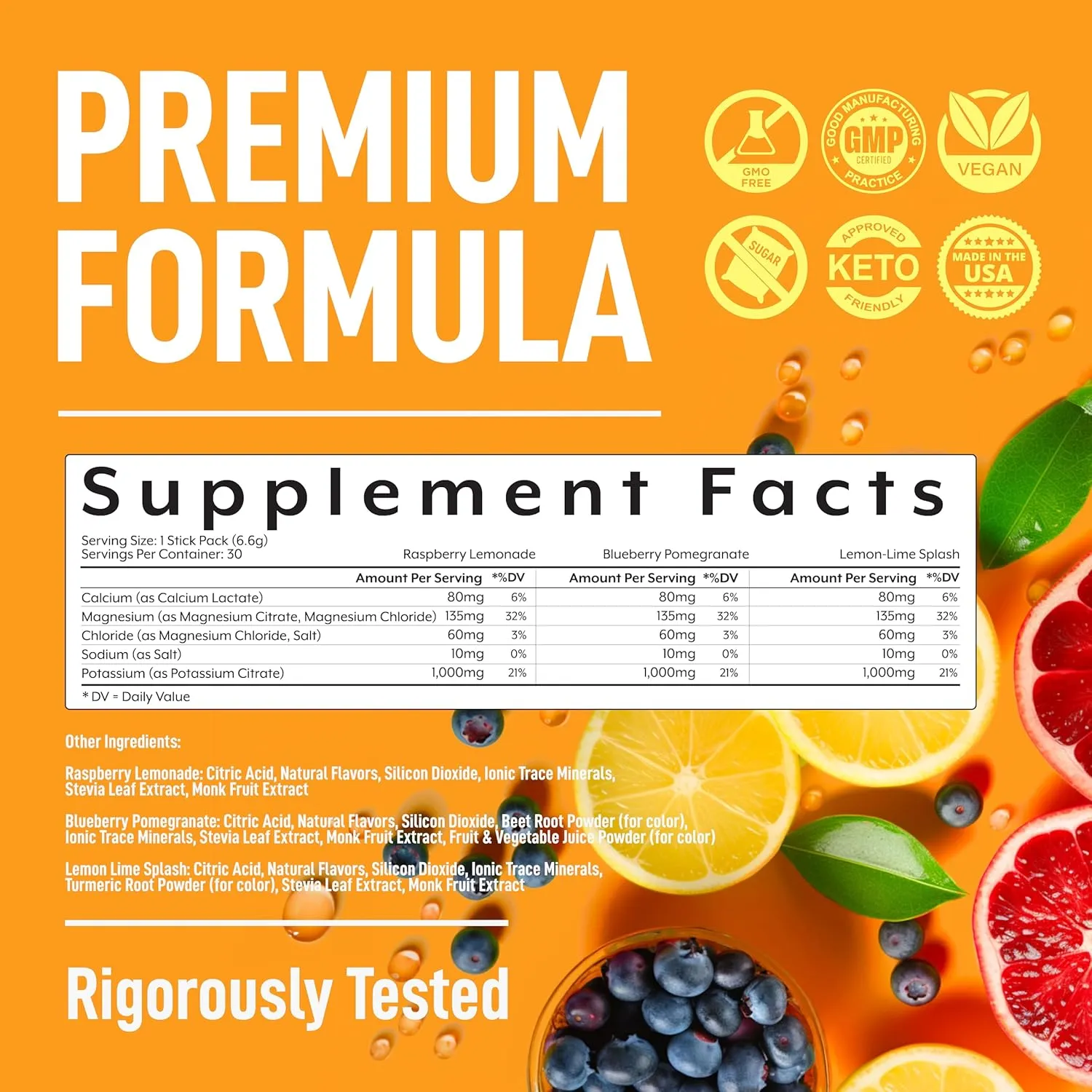 Keppi Keto Electrolytes Powder No Sugar - Made in USA - Advanced Hydration & Recovery - Raspberry Lemonade, Blueberry Pomegranate & Lemon Lime Flavors