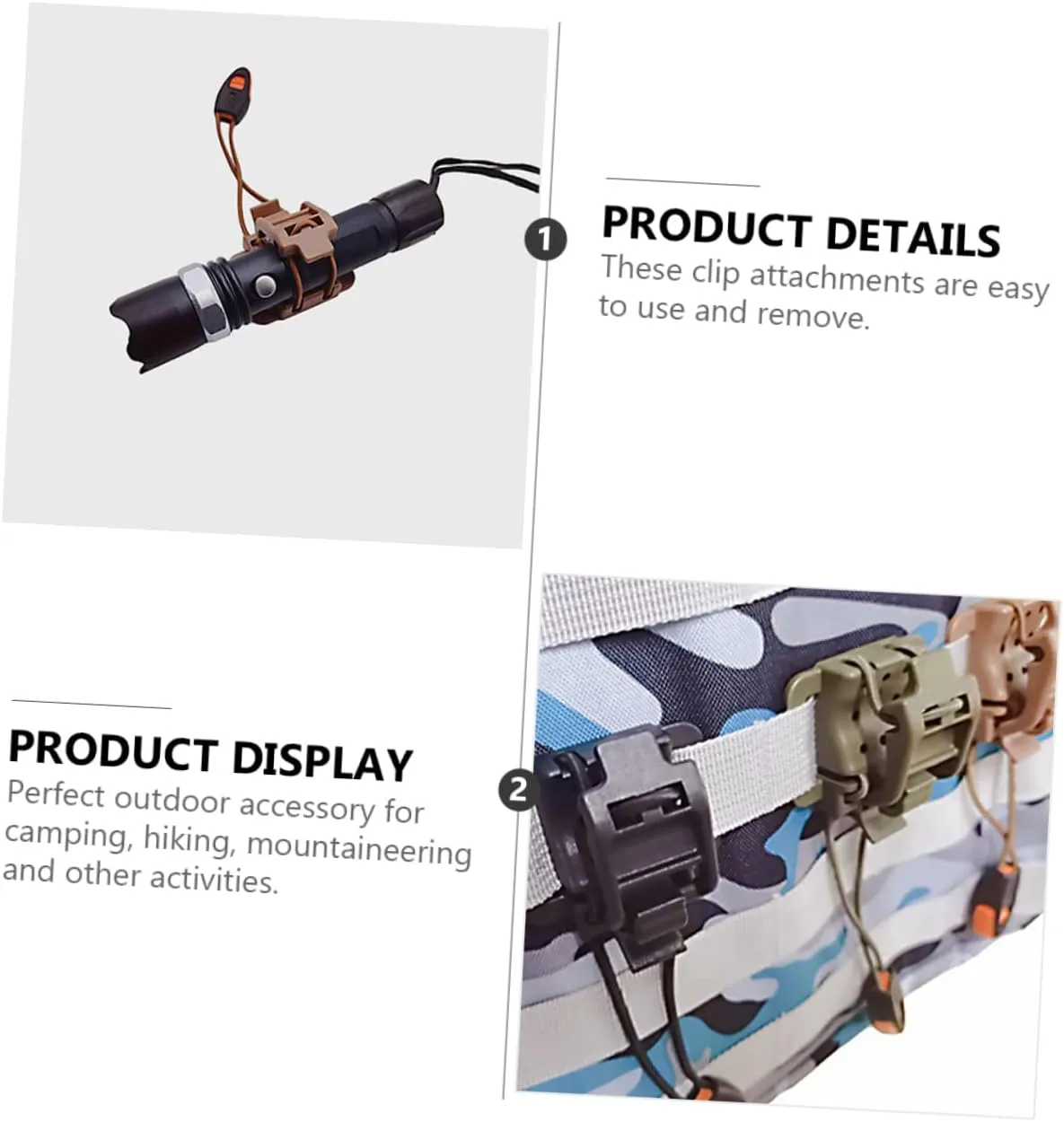 KESYOO Back Hanger Webbing Clip Rucksack Bag Clips Camping Outdoor Gear Clip Webbing Whistle Buckle Walking