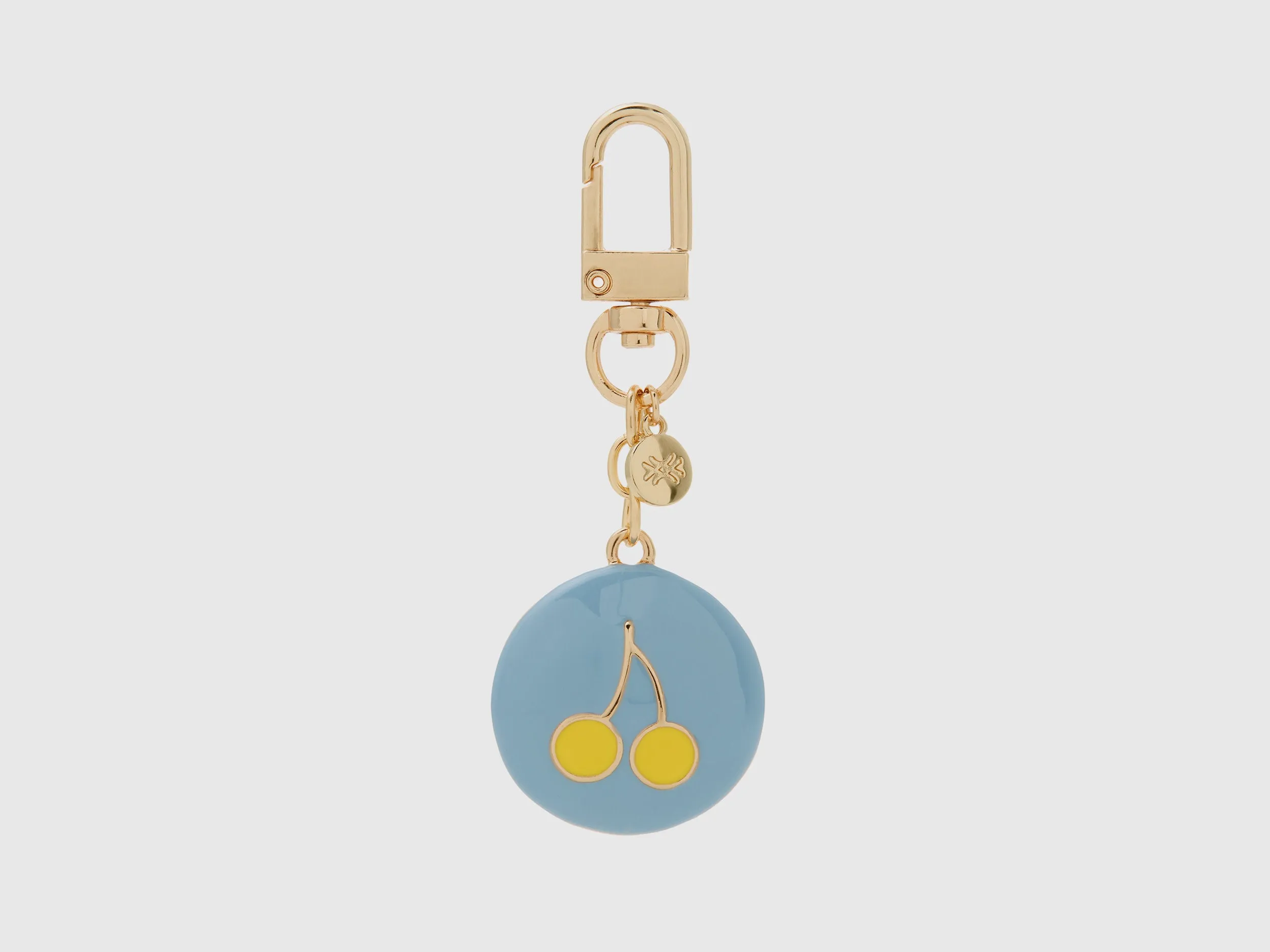 KEYCHAIN WITH SKY BLUE CHERRY PENDANT