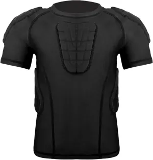 Kids Boys Compression Shirt Padded Football Shirt Rib Protectors Chest Protector Protective Gear for Baseball Football Softball