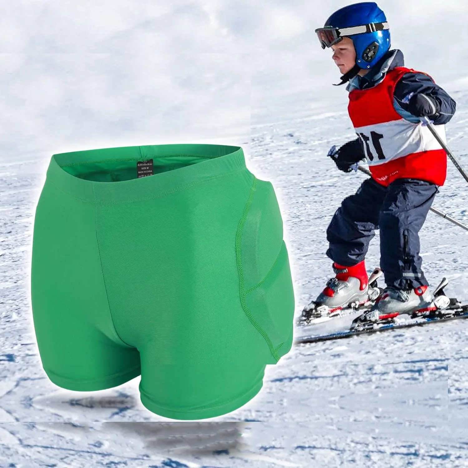Kids Hip Butt Protection Pads Shorts, Youth Child 3D Tailbone Protective Padded Short Pants for Skiing Skating Snowboard