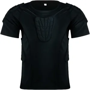 Kid’s Padded Shirts Short Sleeve Compression Chest and Rib Protector T Shirt Youth Protective Gear