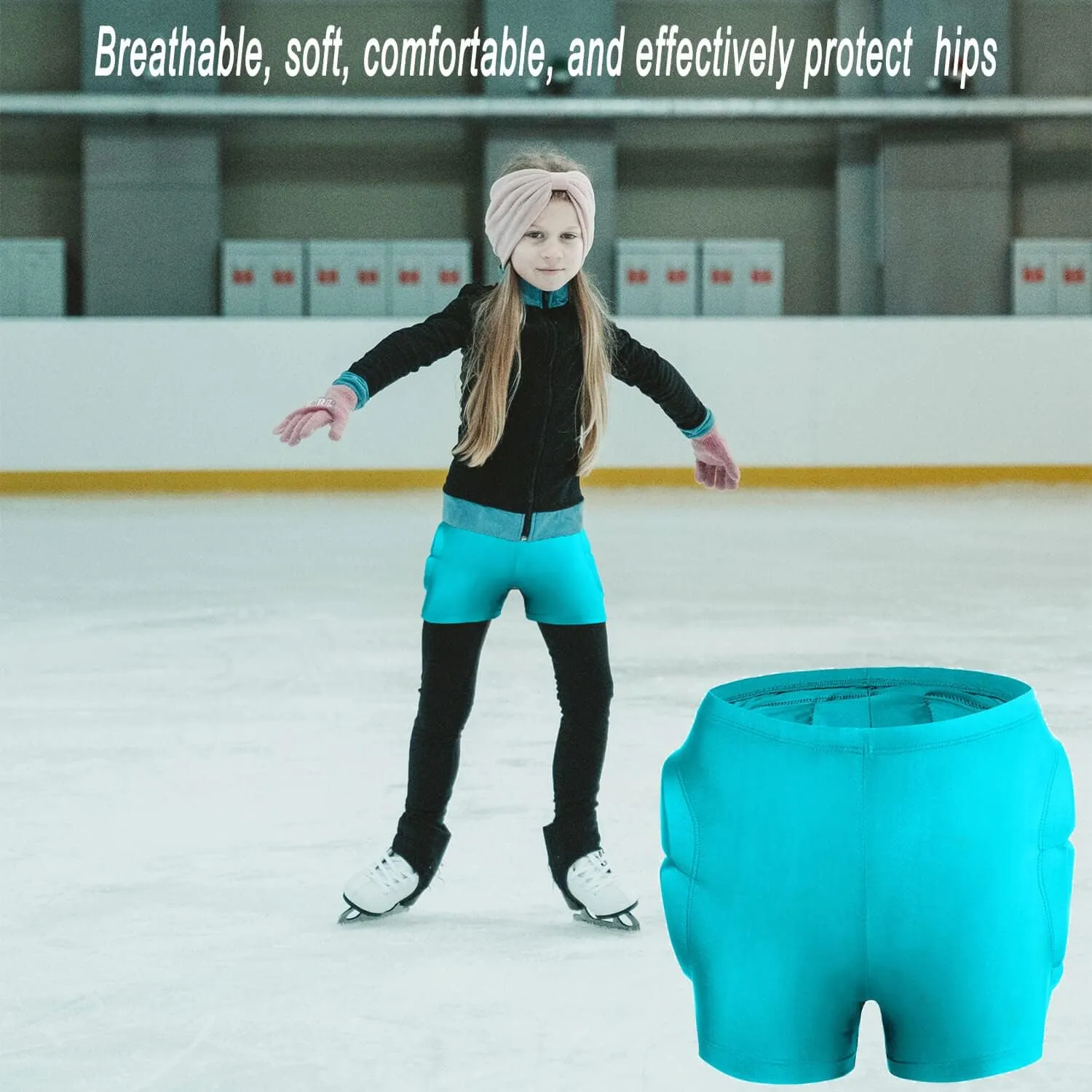 Kids Padded Shorts-HIPS Protective Pads Shorts for Snowboard Ski Skating Cycling,3D Protection for Butt Tailbone