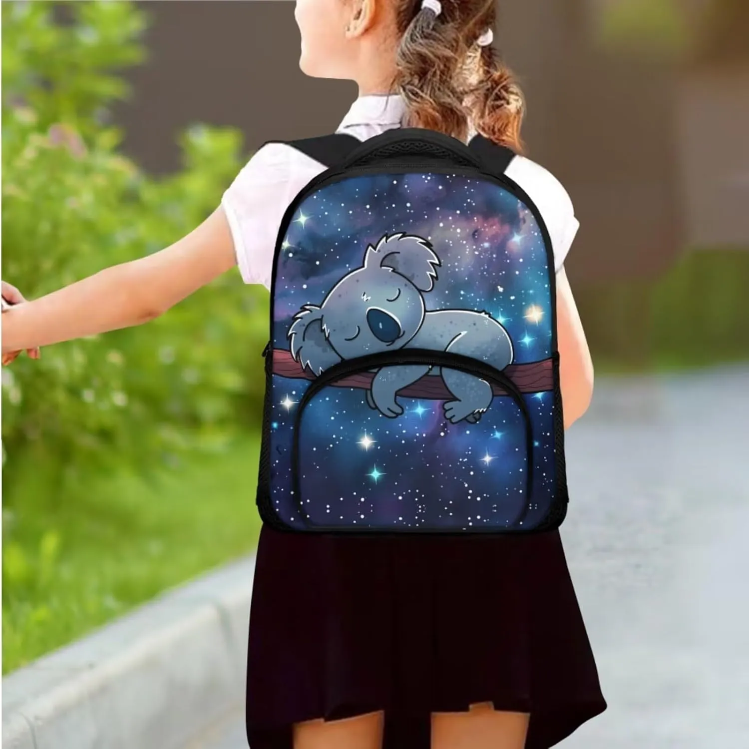 Koalas Print Backpack for Boys 10-14 School Bag Set for Kids 3 in 1 Portable Large Capacity Rucksack with Insulated Lunch Box Small Pen Case 3 Pieces