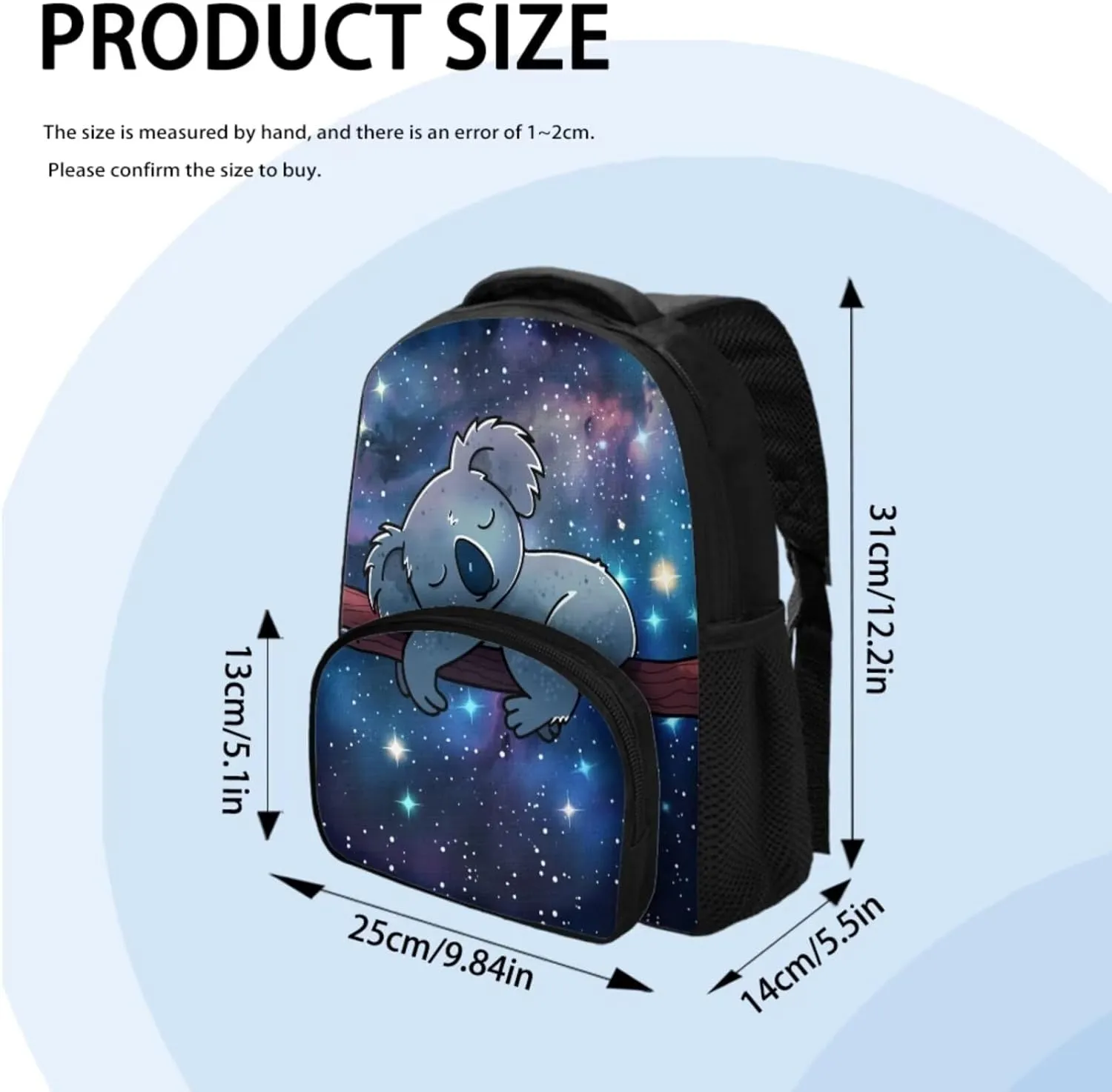 Koalas Print Backpack for Boys 10-14 School Bag Set for Kids 3 in 1 Portable Large Capacity Rucksack with Insulated Lunch Box Small Pen Case 3 Pieces