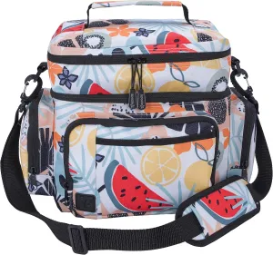 KOOZIE Dual Compartment Cooler Lunch Bag for Women - Large Double Decker Insulated Lunch Box with Removable Shoulder Strap - Resuable Lunch Tote for Work, Travel, Beach, Picnic