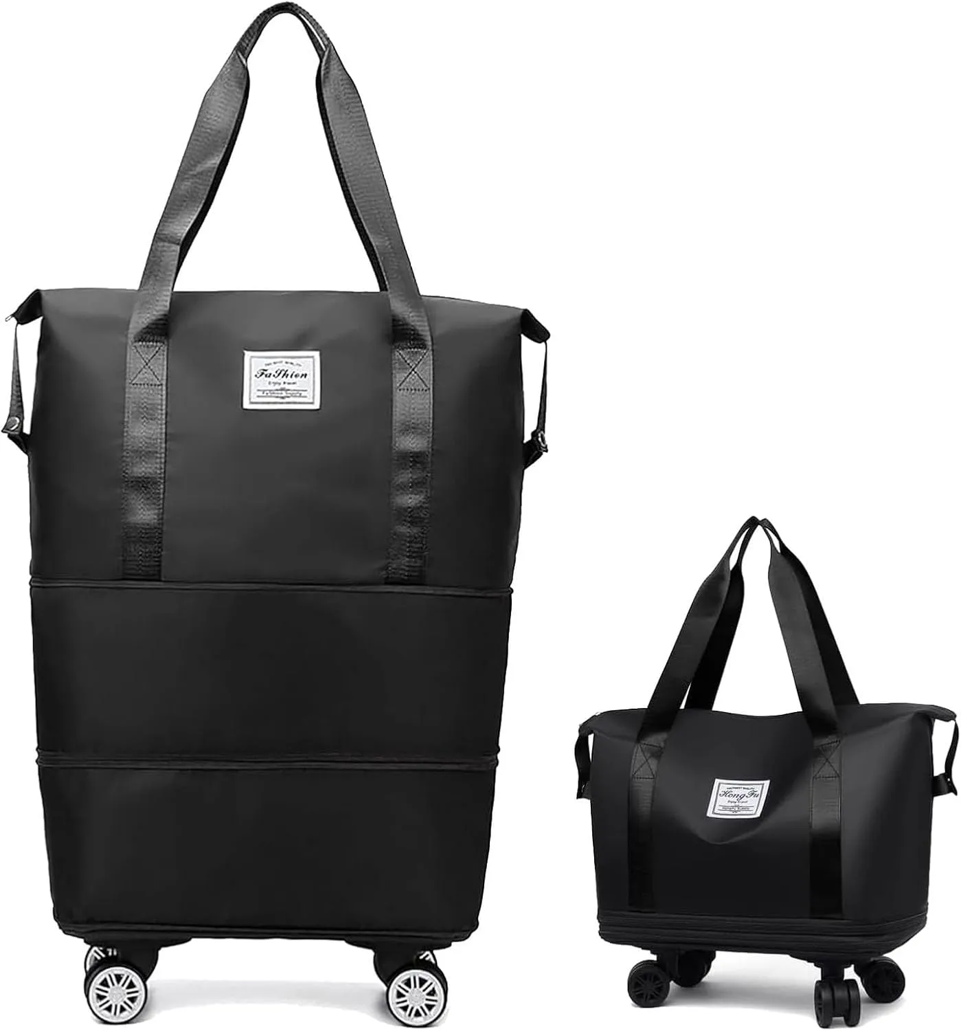 Kulken Travel Bag with Wheels, Kulken 2025 New Large Capacity Travel Bag - Universal Wheel Removable, Expandable Foldable Duffle Bags, Wide-Open Travel (black)
