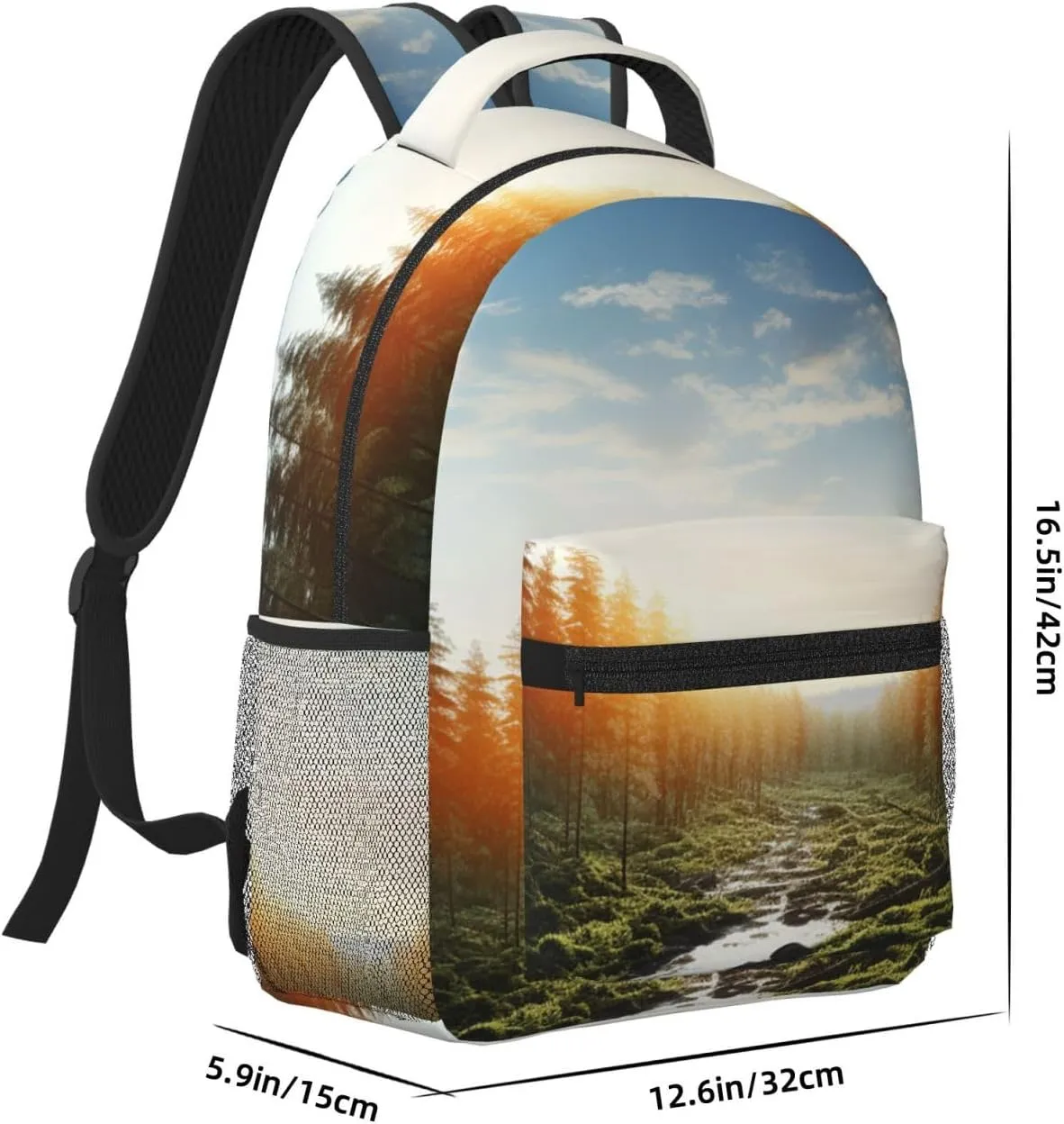 Laptop Backpack for Men Women Lightweight Travel Backpack Forest in Sunset time Daypack Laptop Bag for Travel