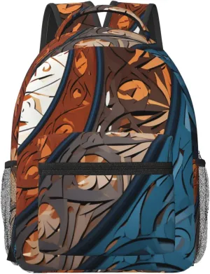 Laptop Backpack for Men Women Lightweight Travel Backpack Spiral and curve patterns Daypack Laptop Bag for Travel