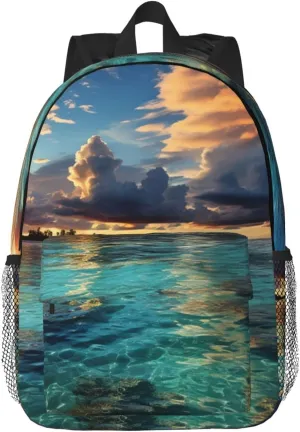 Laptop Backpack Lightweight Backpack for Men Women Daypack Beautiful view of the sea Laptop Bag Casual Backpack for Travel
