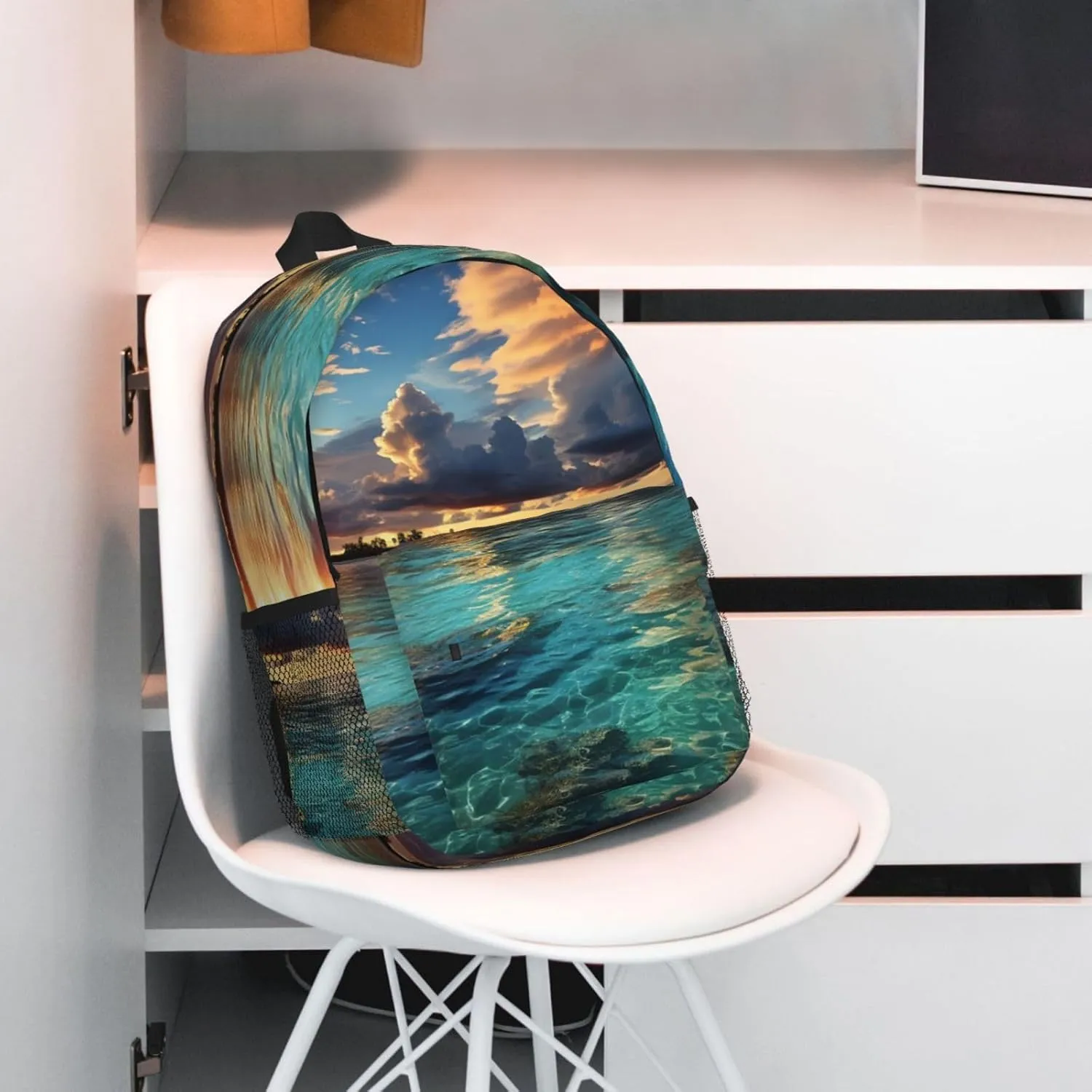 Laptop Backpack Lightweight Backpack for Men Women Daypack Beautiful view of the sea Laptop Bag Casual Backpack for Travel