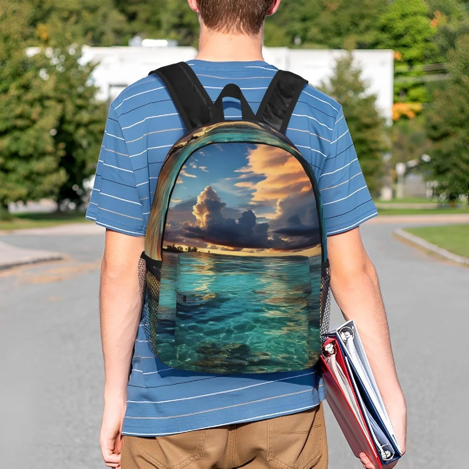 Laptop Backpack Lightweight Backpack for Men Women Daypack Beautiful view of the sea Laptop Bag Casual Backpack for Travel