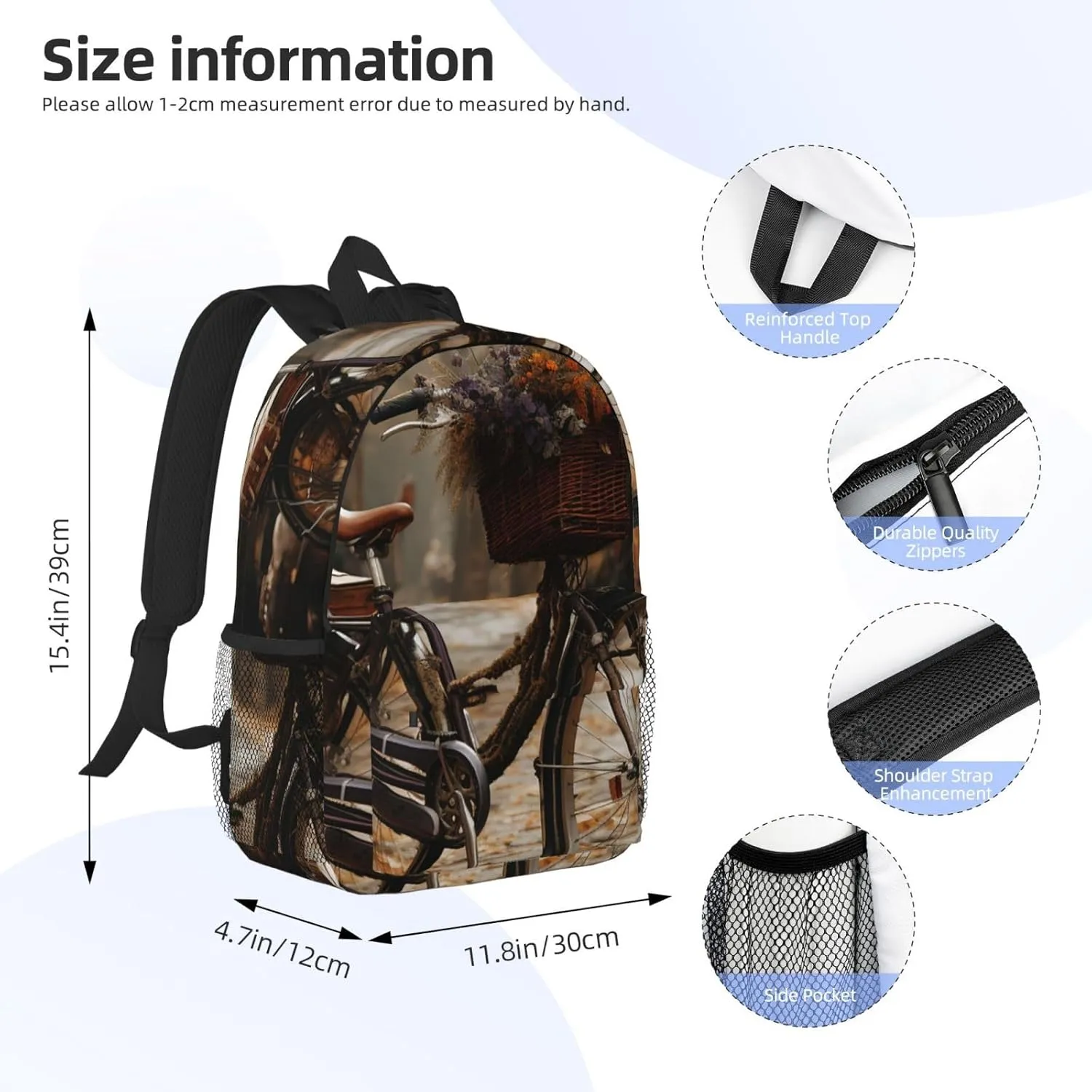 Laptop Backpack Lightweight Backpack for Men Women Daypack Bicycle Laptop Bag Casual Backpack for Travel
