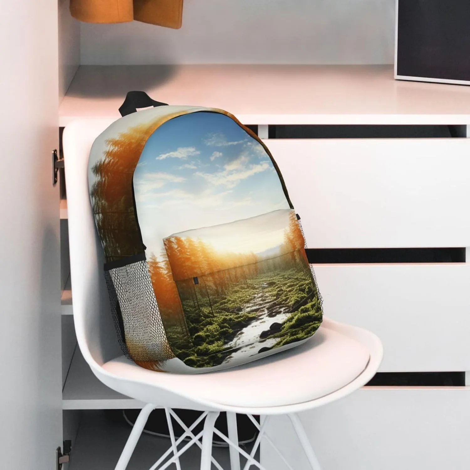 Laptop Backpack Lightweight Backpack for Men Women Daypack Forest in Sunset time Laptop Bag Casual Backpack for Travel