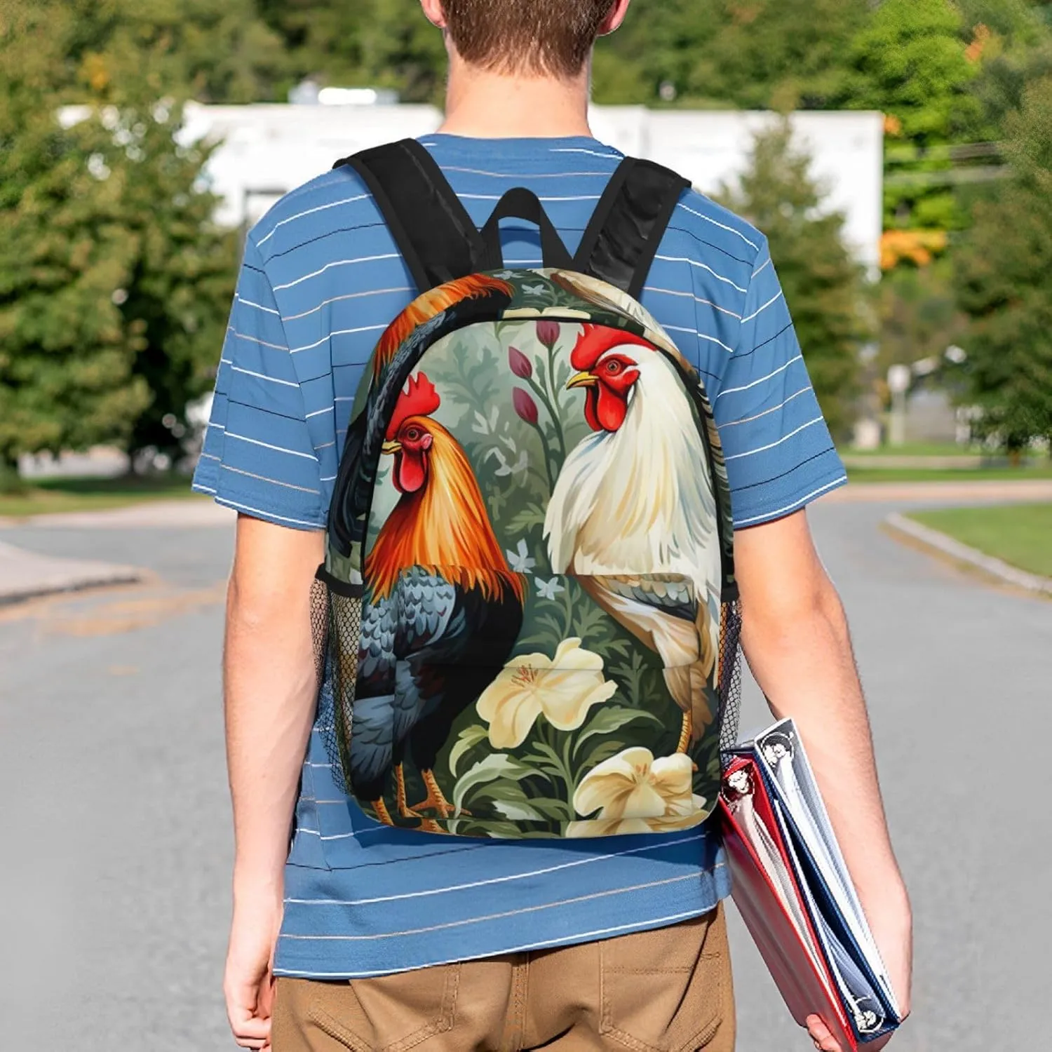 Laptop Backpack Lightweight Backpack for Men Women Daypack Rooster Laptop Bag Casual Backpack for Travel