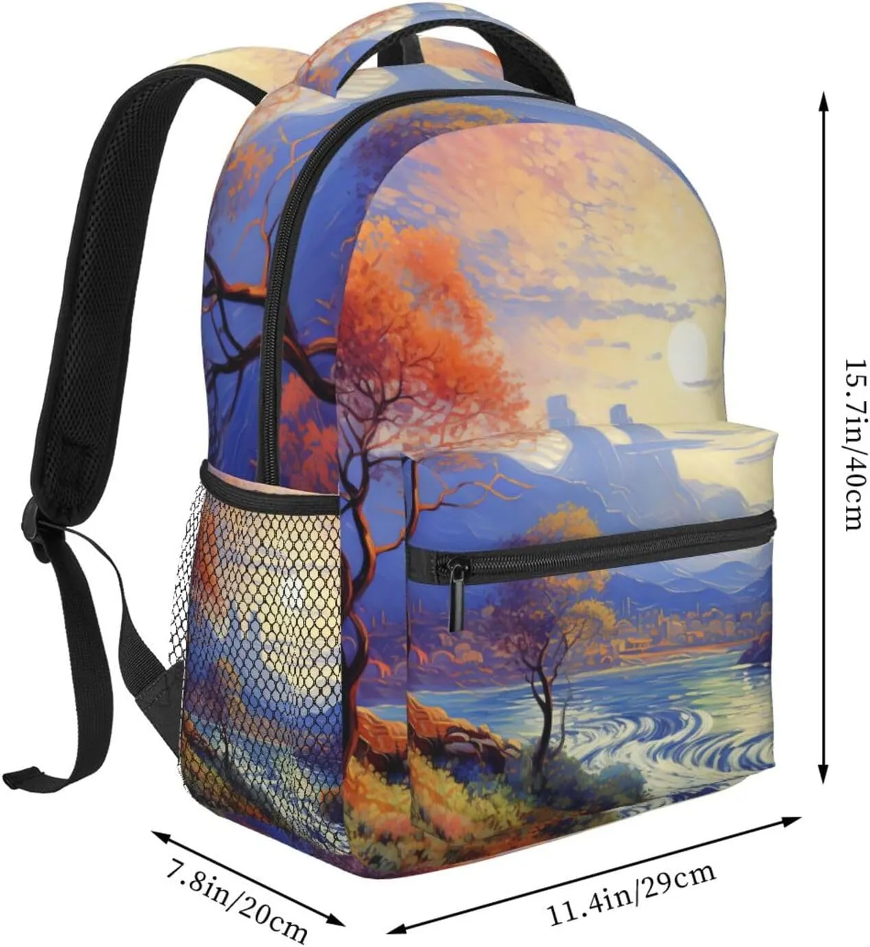 Laptop Backpack Lightweight Daypack for Men Women Abstract Nature Landscape Backpack Laptop Bag for Travel Hiking