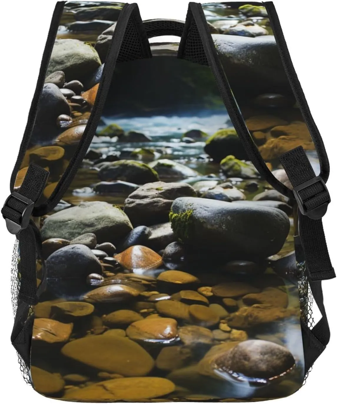 Laptop Backpack Lightweight Daypack for Men Women Stream stones Backpack Laptop Bag for Travel Hiking