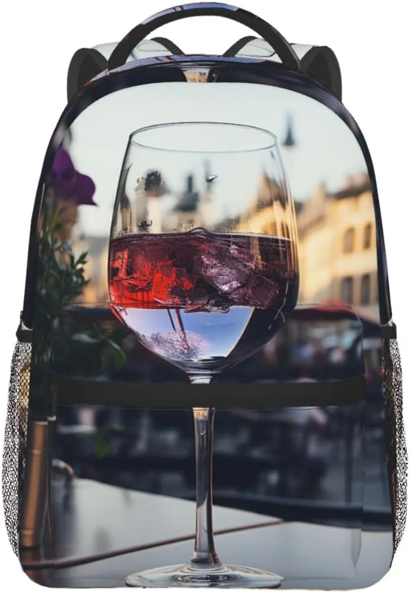 Laptop Backpack Lightweight Daypack for Men Women Wine glass Backpack Laptop Bag for Travel Hiking