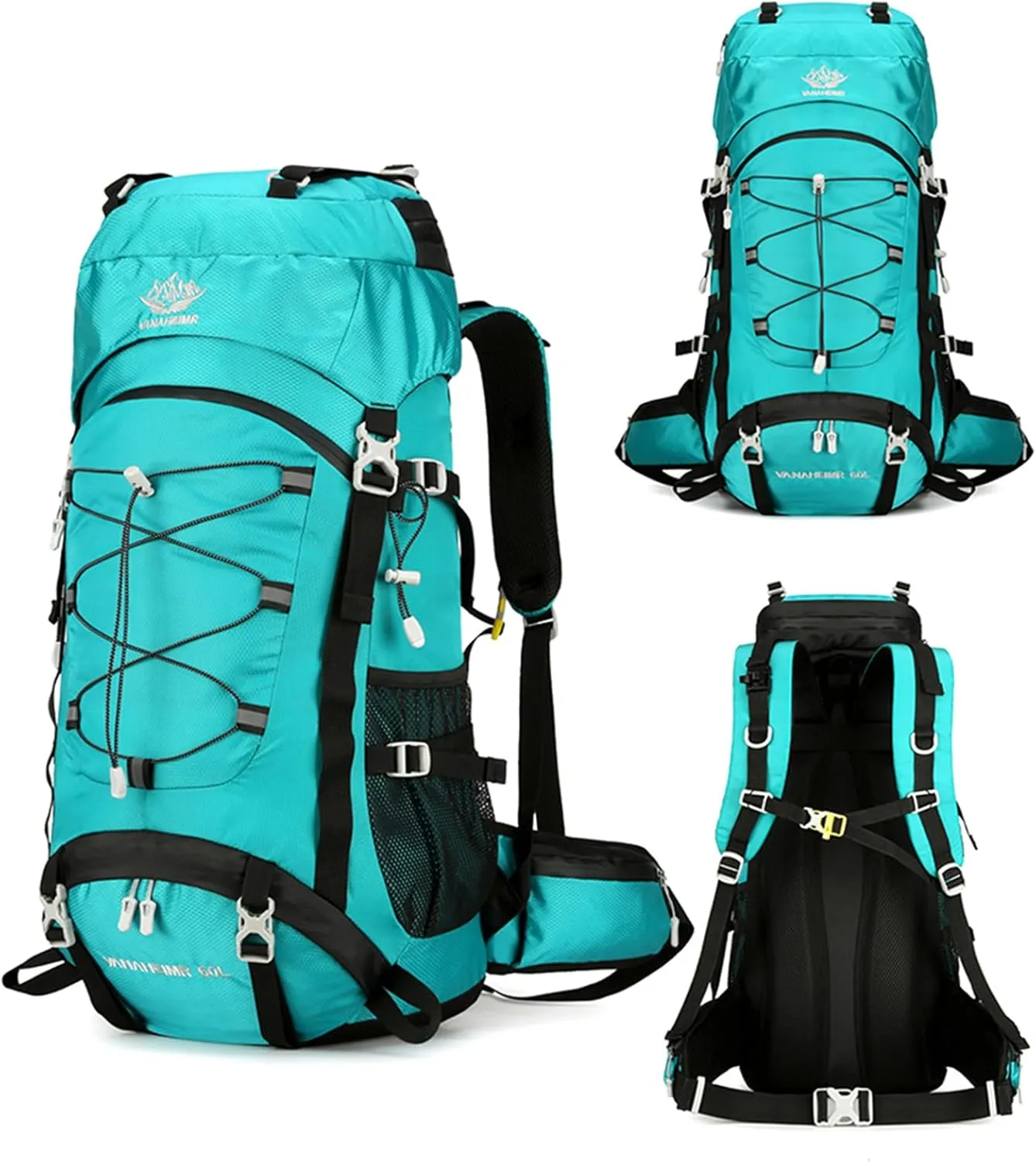 Large Capacity Outdoor Hiking Camping Sports Backpack 60L Durable Climbing Rucksack for Women Men
