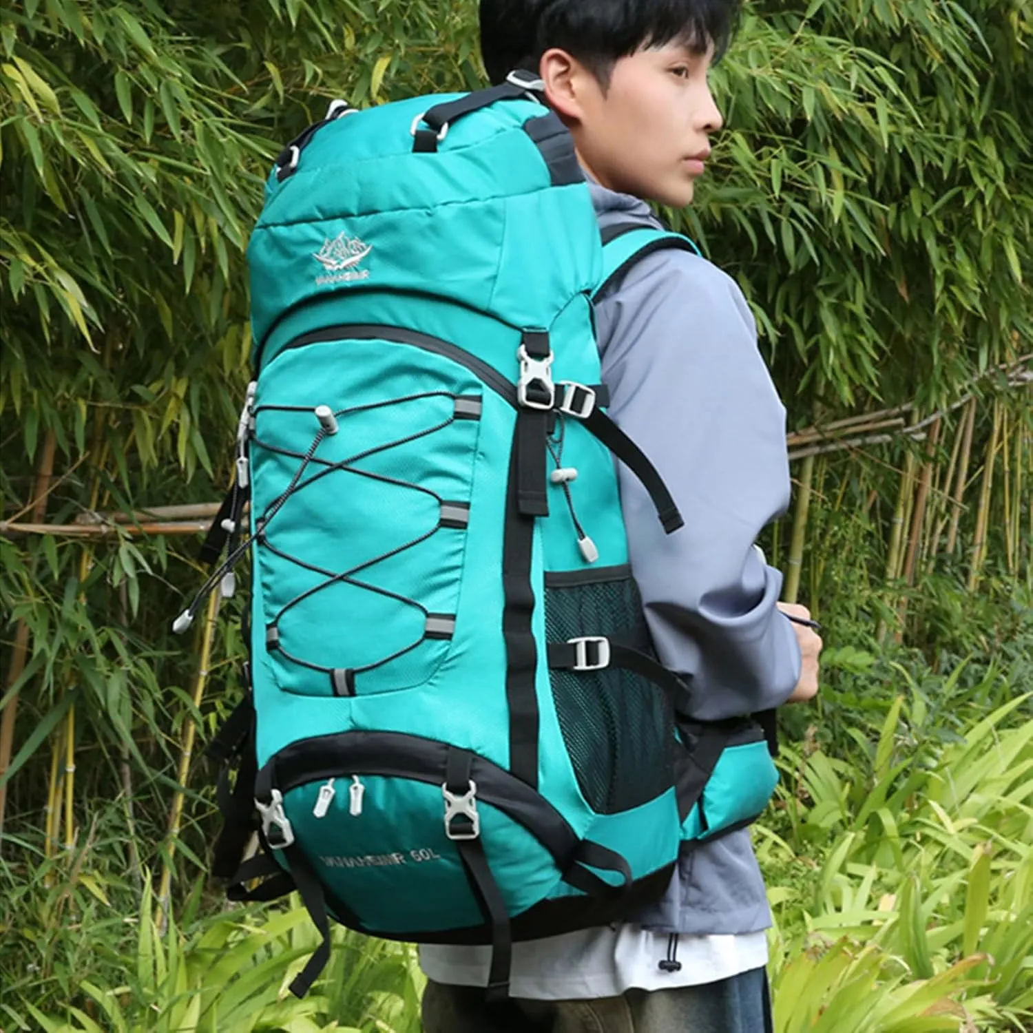 Large Capacity Outdoor Hiking Camping Sports Backpack 60L Durable Climbing Rucksack for Women Men