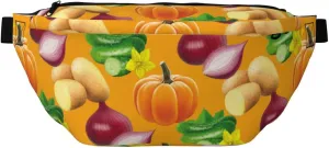 Large Fanny Packs for Women Men Cross Body - Garlic onion pumpkin potato Travel Crossbody Bags for Women Trendy, Belt Bag for Women Men Crossbody, Waist Bag for Women With Adjustable Strap