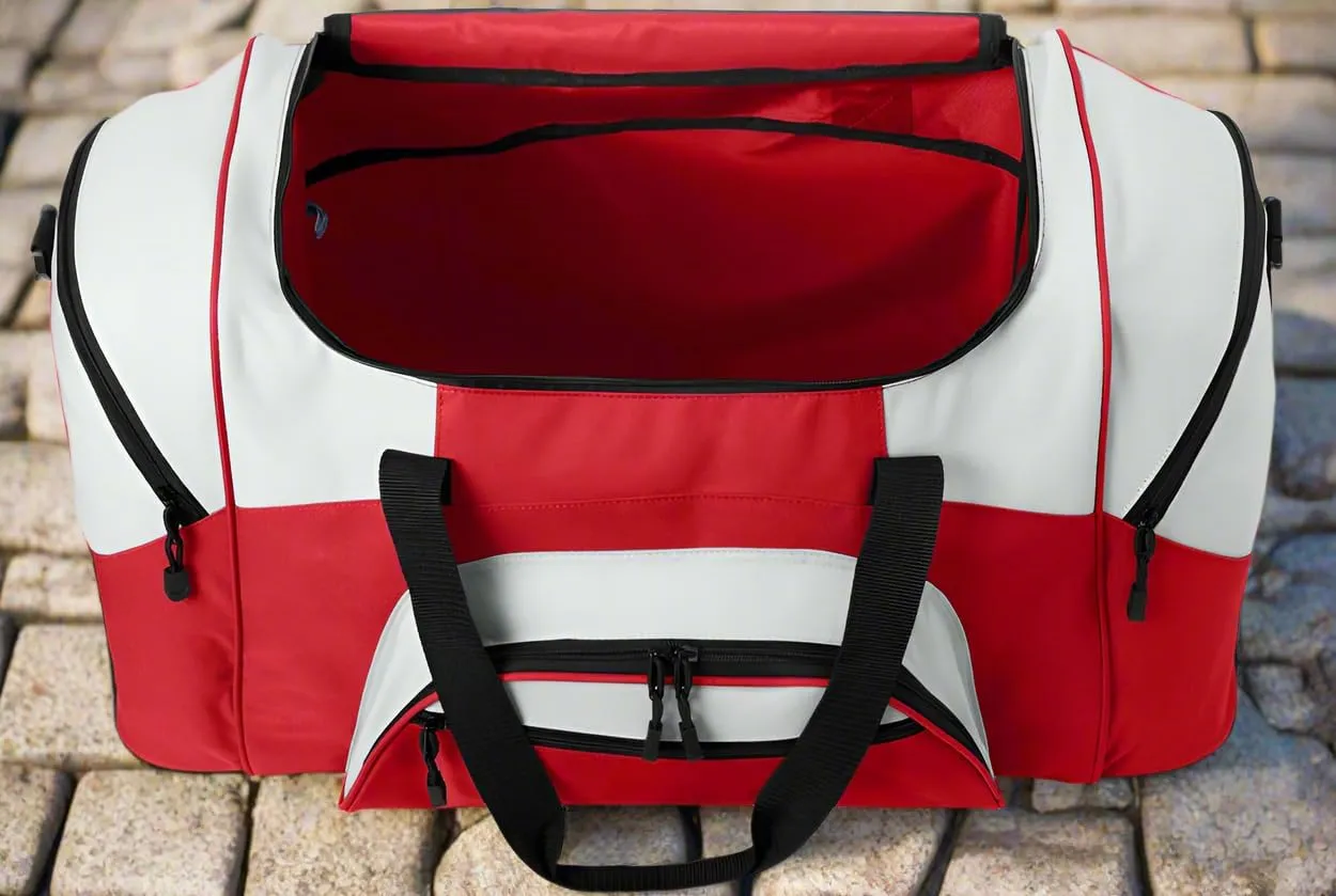 LARGE Nebraska Huskers Duffel Bag University of Nebraska Suitcase or Gym Bag For Men Or Her (Red)