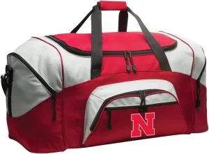 LARGE Nebraska Huskers Duffel Bag University of Nebraska Suitcase or Gym Bag For Men Or Her (Red)