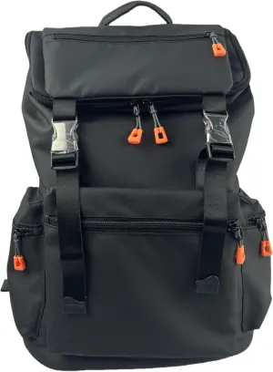 Large Waterproof Hiking Backpack Outdoor Travel Rucksack with Buckle Straps Multi-Pocket Lightweight Pack for Camping (Black, 16.5in*11in*6.2in)