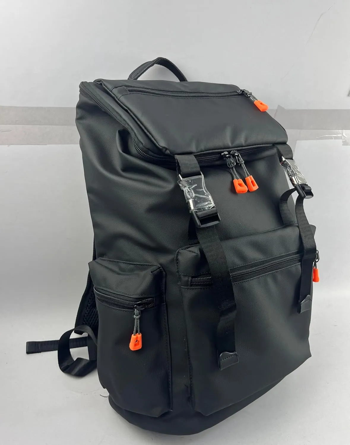 Large Waterproof Hiking Backpack Outdoor Travel Rucksack with Buckle Straps Multi-Pocket Lightweight Pack for Camping (Black, 16.5in*11in*6.2in)
