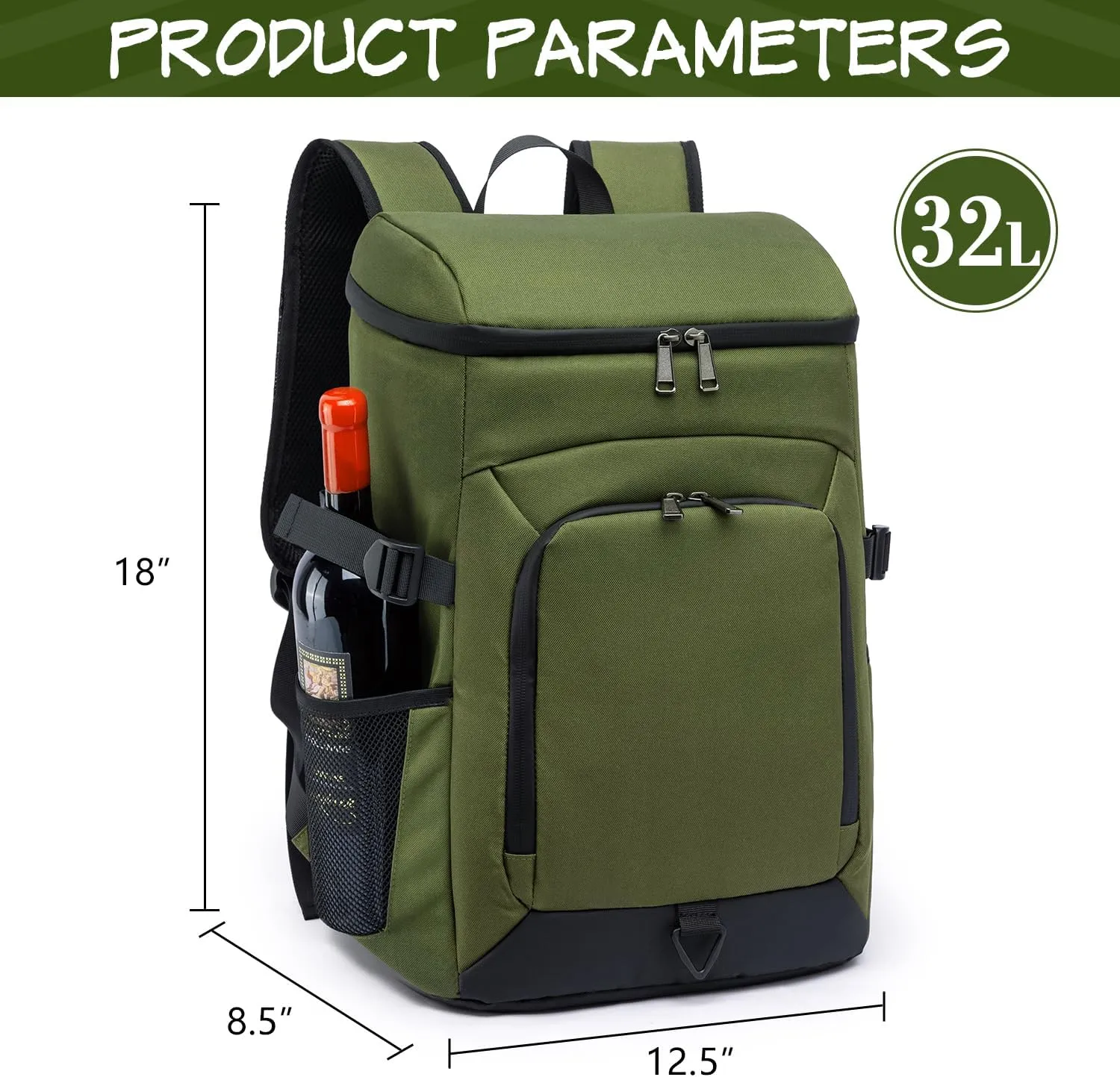 Laripwit 54/40 Cans Backpack Cooler Insulated Leak-Proof Large Cooler Backpack Double Deck Lunch Backpack for Men Women - Perfect Soft Cooler Bag for Tactical, Camping, Picnic, Beach, Hiking