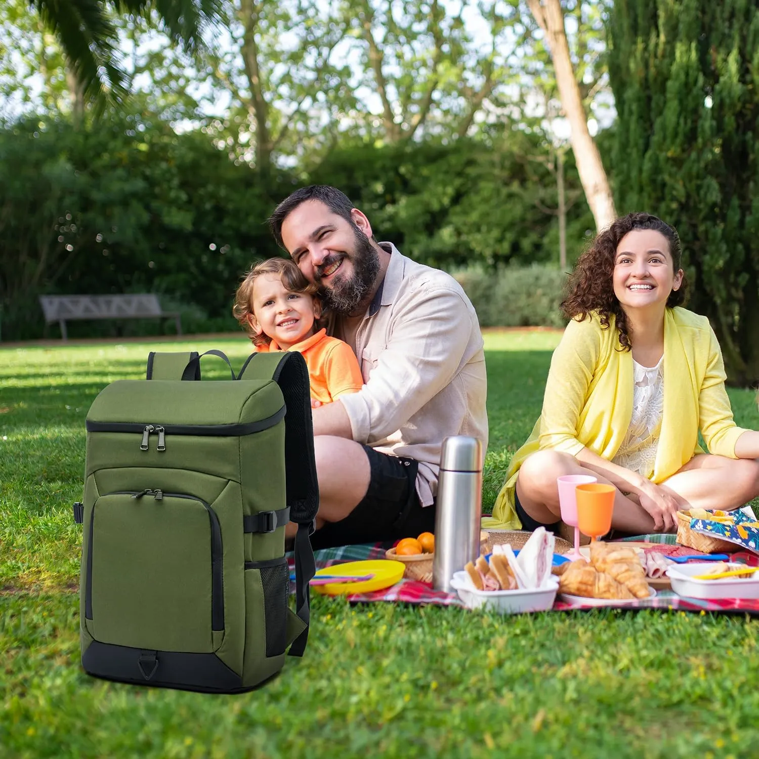 Laripwit 54/40 Cans Backpack Cooler Insulated Leak-Proof Large Cooler Backpack Double Deck Lunch Backpack for Men Women - Perfect Soft Cooler Bag for Tactical, Camping, Picnic, Beach, Hiking