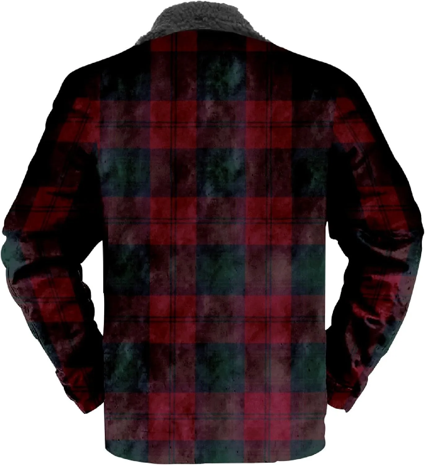 LCMTWX Mens Plaid Flannel Jacket Lapel Pocket Hooded Padded Loose Shirt Top Jacket Men Plus Size Big&Tall Mens Coat Soft