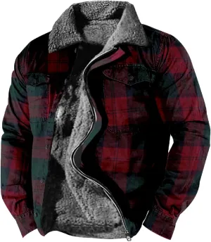 LCMTWX Mens Plaid Flannel Jacket Lapel Pocket Hooded Padded Loose Shirt Top Jacket Men Plus Size Big&Tall Mens Coat Soft