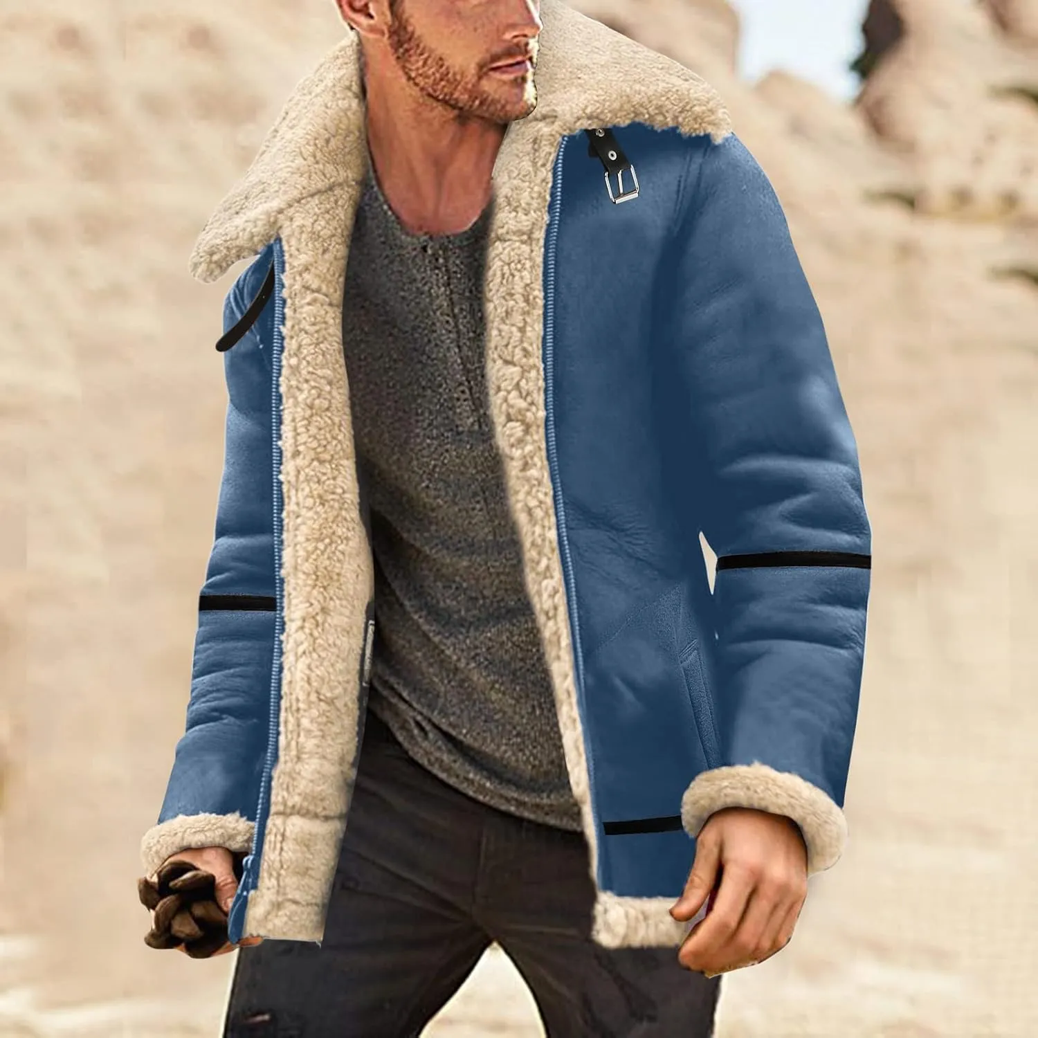 LCMTWX Mens Winter Coats Winter Jacket Coat Leisure Plus Size Hat Zip Pocket Cotton-Padded Warm Soft Hooded Jacket Mens