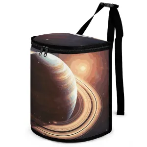 Leak-Proof Car Trash Can Collapsible Portable Garbage Bag Saturn Ring Planet Trash Bin for Car