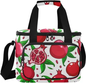Leaves Fruit White Insulated Cooler Bag for Women Men Leakproof 24 Can Camping Car Cooler for Travel Outdoors Trip