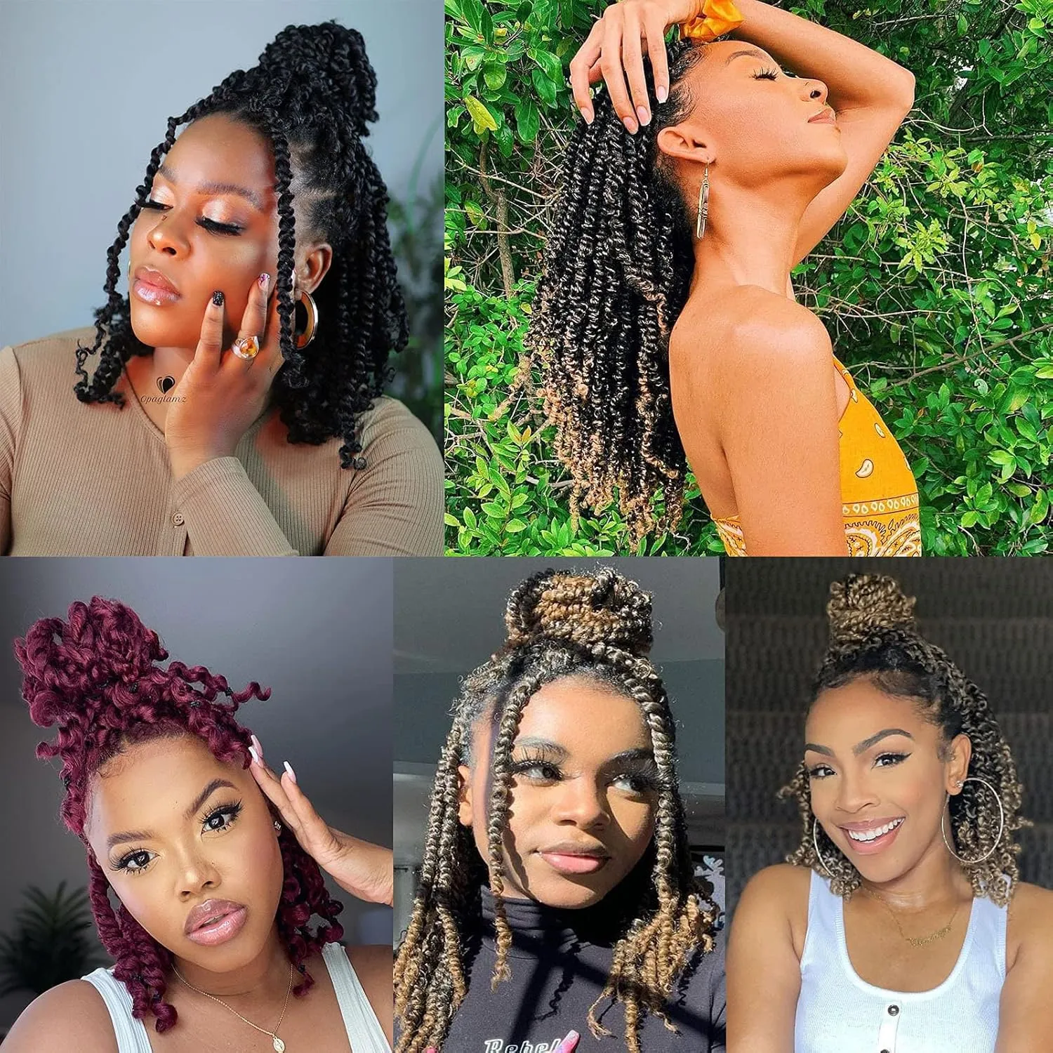 Leeven Pre Twisted Passion Twist Crochet Hair 10 Inch 8 Packs Pre Looped Ombre Blonde Bomb Twists 3 Tone Short Curly Bohemian Synthetic Braiding Hair for Black Women 12 Strands/Pack #1B/30/27