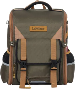 LeMieux Young Rider Backpack - Lots of Internal & External Pockets - Padded Shoulder Straps & Grab Handle - Wipe Clean Outer & Reflective Details - Alpine
