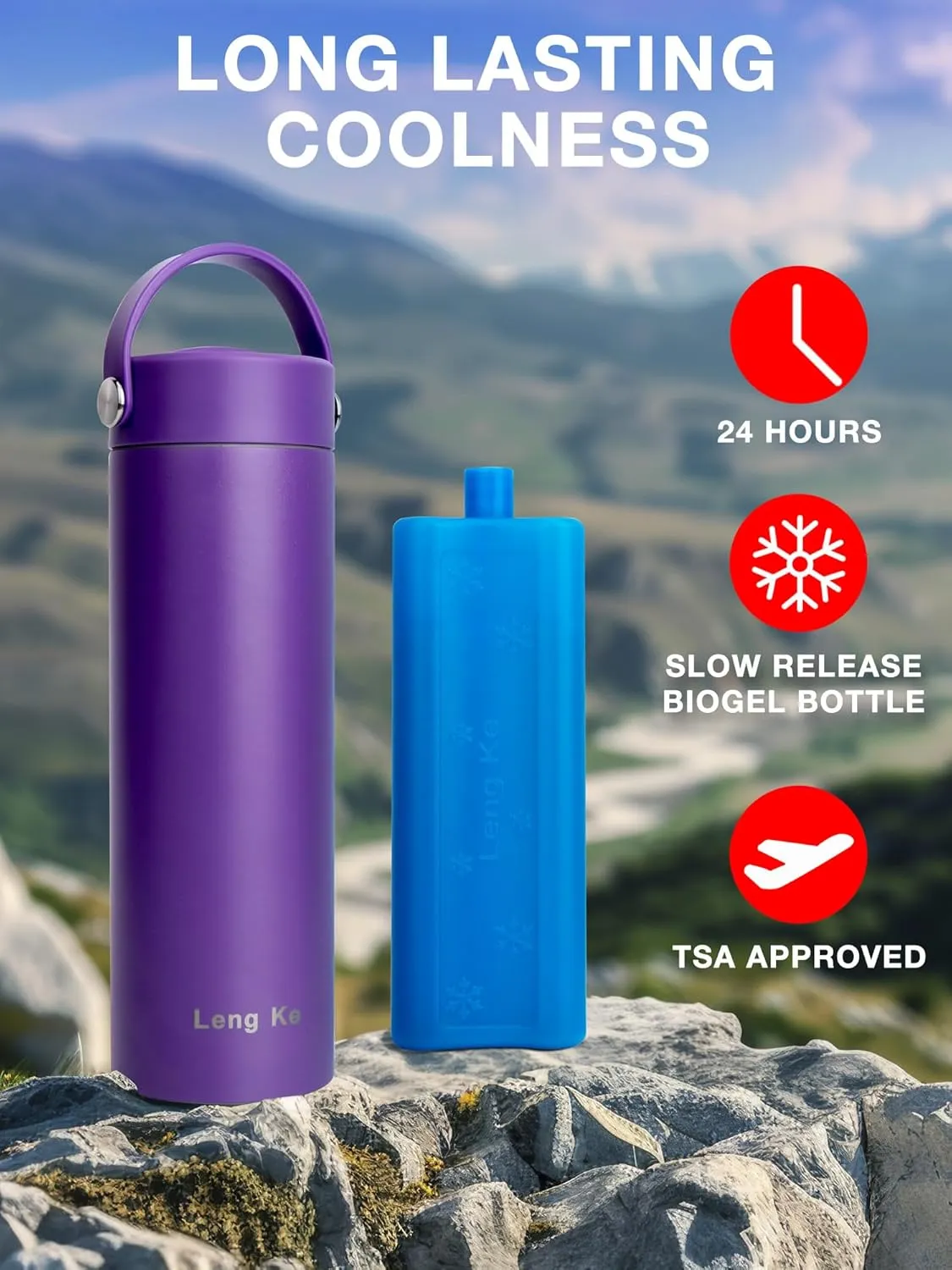 Leng Ke Insulin Pens Cooler Travel Case Medicine Cooler for Travel TSA Approved Diabetic Insulina Cooler EpiPen Carry Case Medical Travel Cooler Bag Ice Pack with Medical Alert Tag (Purple)