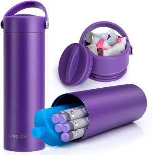 Leng Ke Insulin Pens Cooler Travel Case Medicine Cooler for Travel TSA Approved Diabetic Insulina Cooler EpiPen Carry Case Medical Travel Cooler Bag Ice Pack with Medical Alert Tag (Purple)