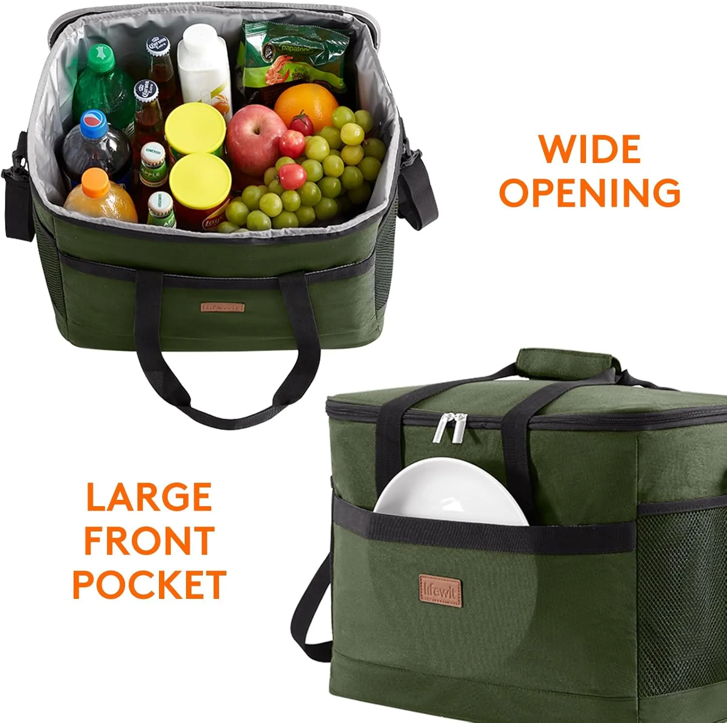 Lifewit Cooler Bag 30/50/60 Cans Collapsible and Insulated Large Lunch Bag Leakproof Soft Cooler Portable Tote for Camping/BBQ/Family Outdoor Activities