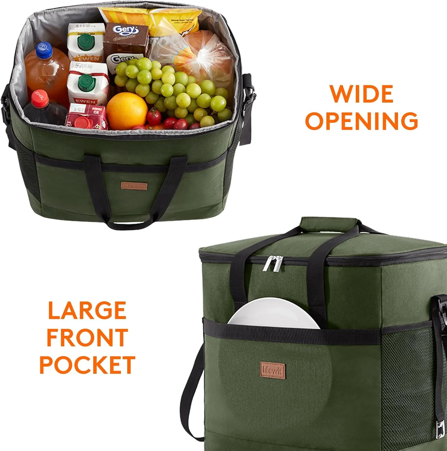 Lifewit Cooler Bag 30/50/60 Cans Collapsible and Insulated Large Lunch Bag Leakproof Soft Cooler Portable Tote for Camping/BBQ/Family Outdoor Activities