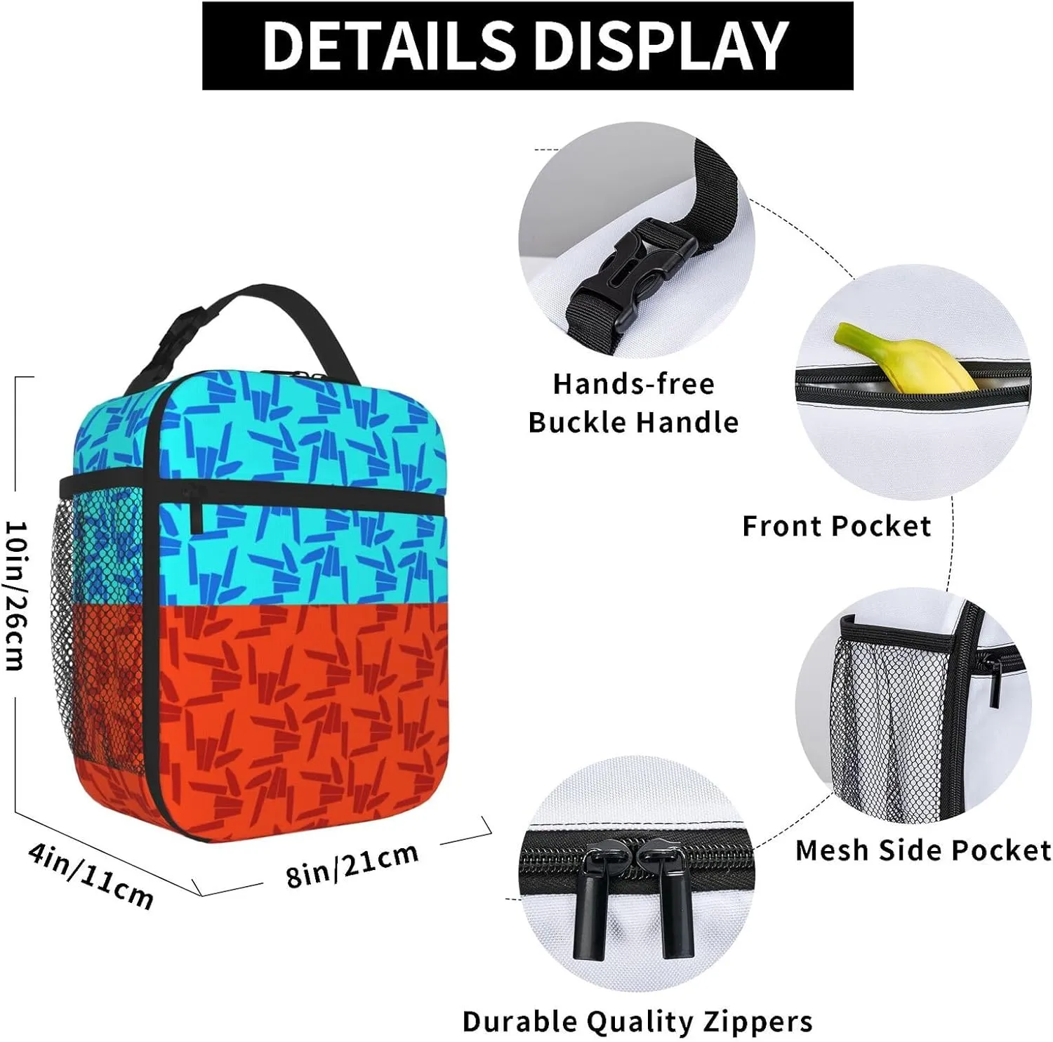 Lightweight Hiking Daypacks Backpack With Lunch Box Sets Adjustable Shoulder Straps, Black1