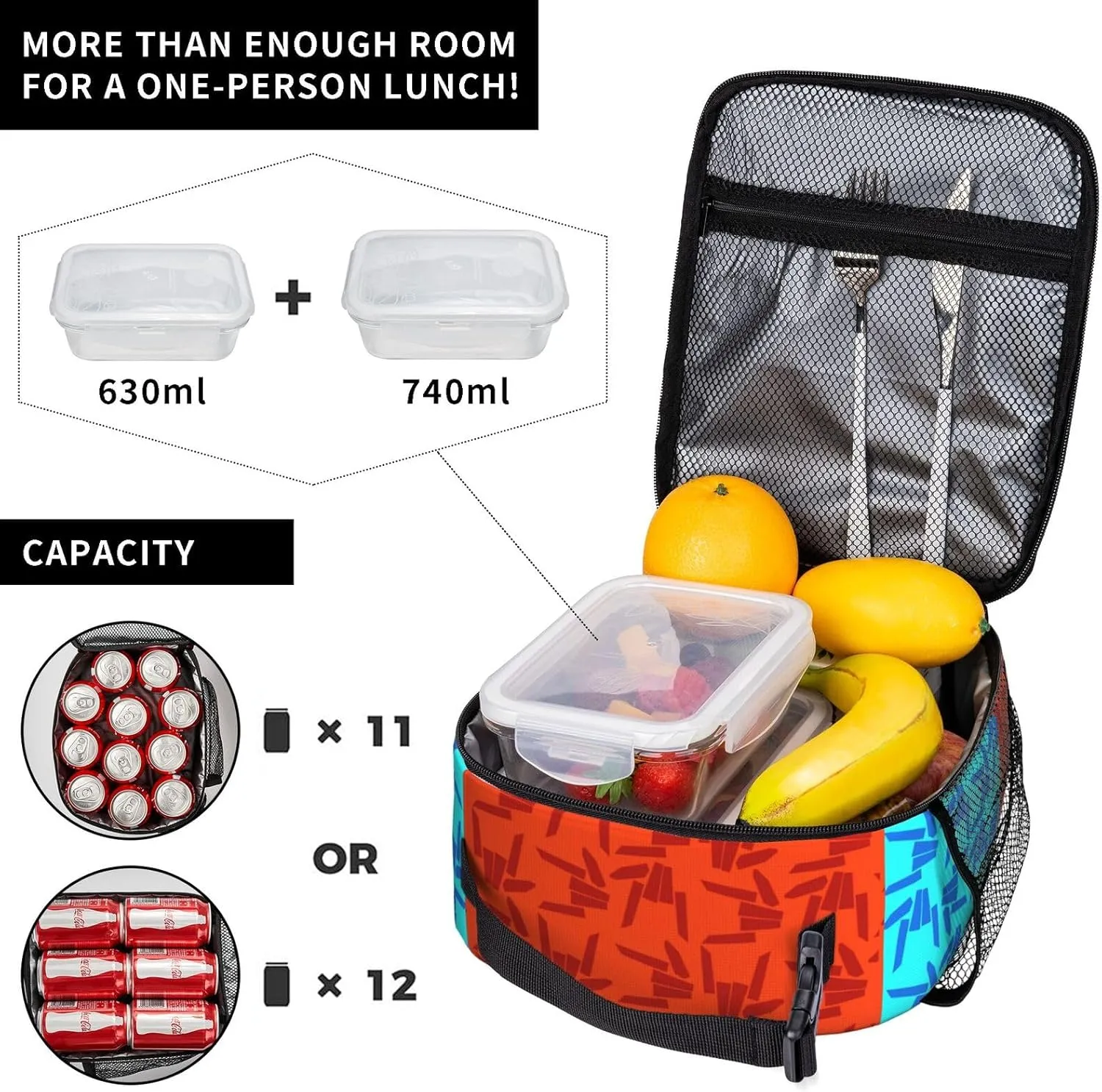 Lightweight Hiking Daypacks Backpack With Lunch Box Sets Adjustable Shoulder Straps, Black1