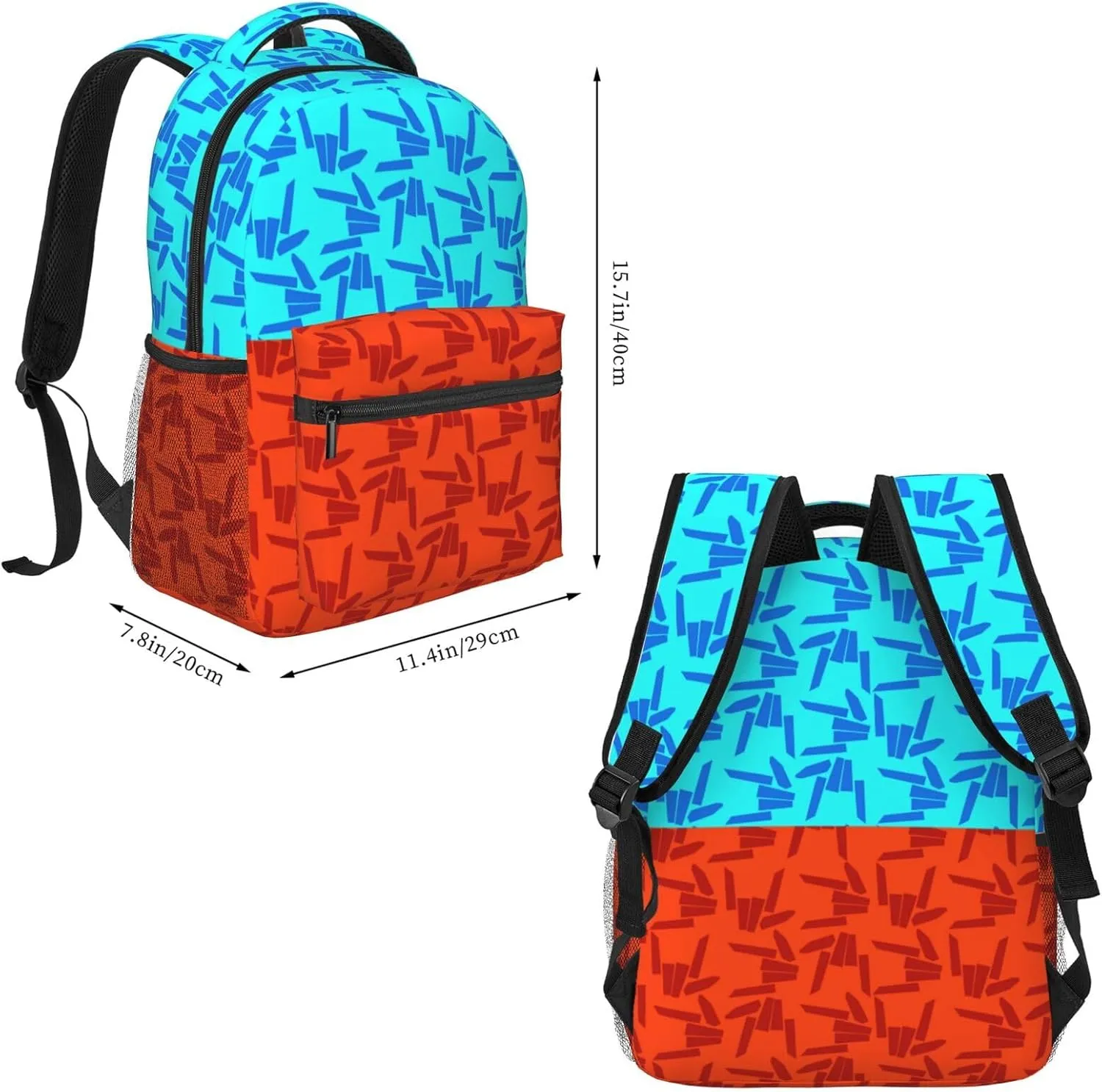 Lightweight Hiking Daypacks Backpack With Lunch Box Sets Adjustable Shoulder Straps, Black1