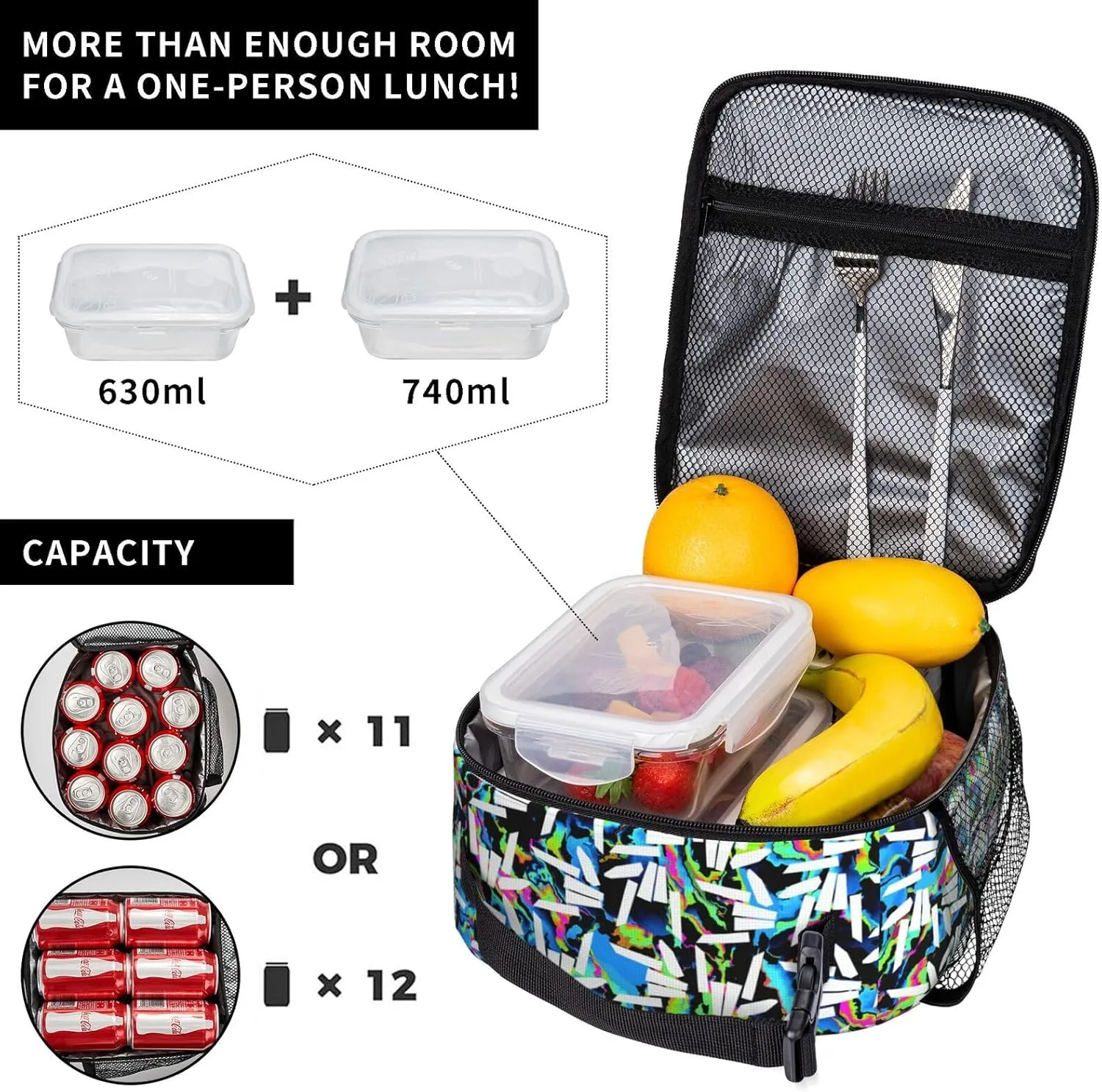 Lightweight Hiking Daypacks Backpack With Lunch Box Sets Adjustable Shoulder Straps, Black2